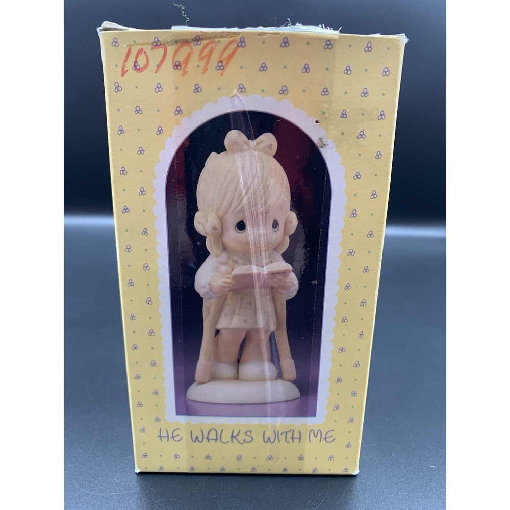 Precious Moments Figurine 107999 - He Walks With Me - 1987 Easter Seals